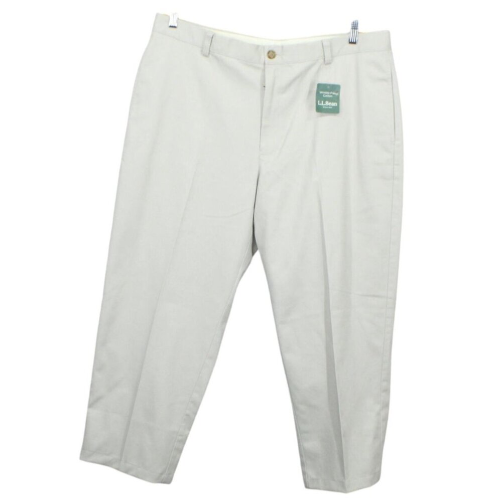 LL Bean Wrinkle Free Double L Chinos Classic Fit Quarry Gray Size 38x26.5